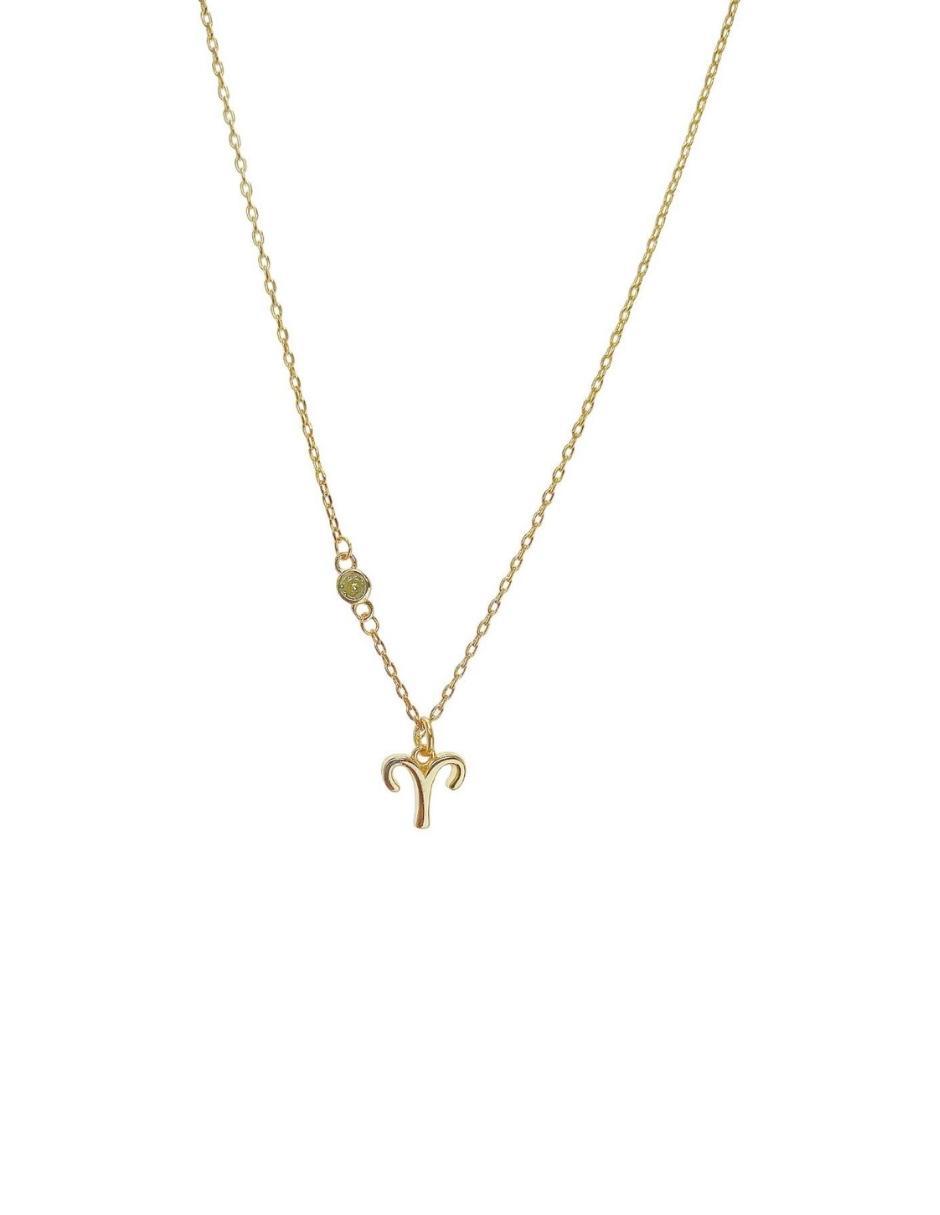 Collar Aries Zvezda de chapa de oro amarillo de 18k corte Signos zodiacales.