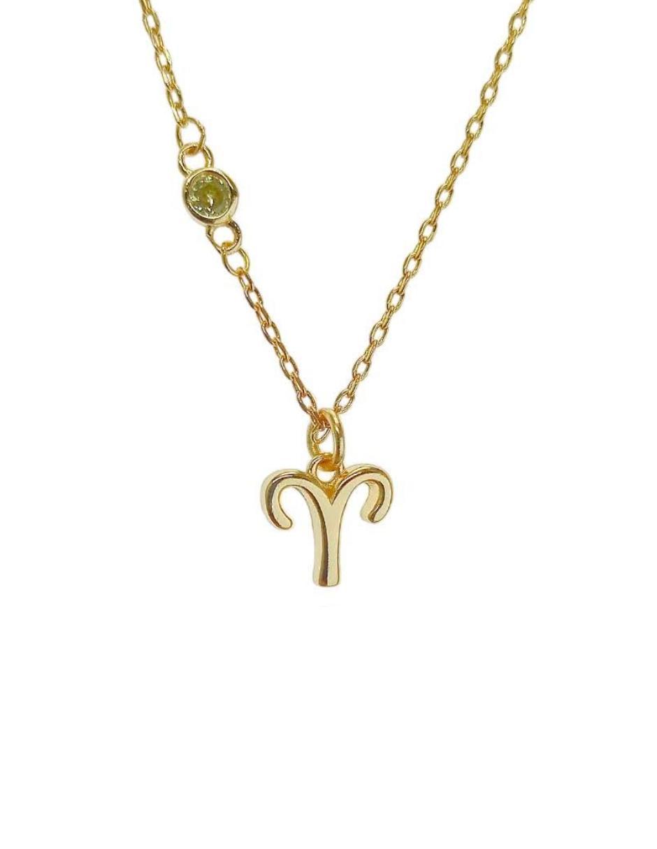 Collar Aries Zvezda de chapa de oro amarillo de 18k corte Signos zodiacales.