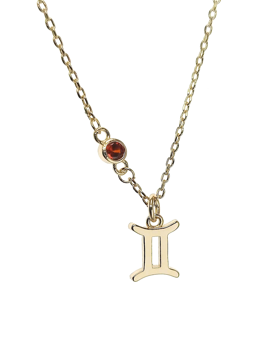 Collar Géminis Zvezda de chapa de oro amarillo de 18k corte Signos zodiacales.