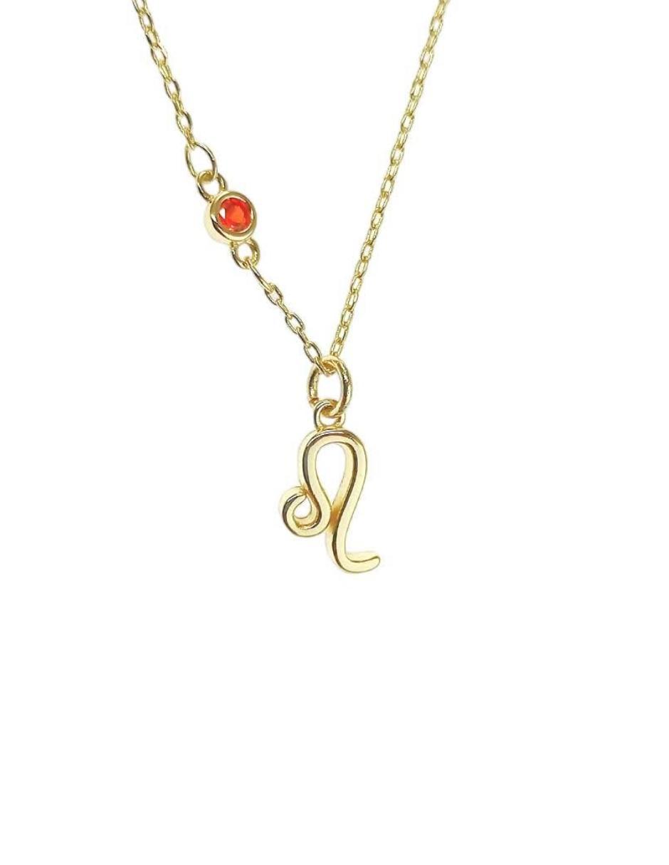 Collar Leo Zvezda de chapa de oro amarillo de 18k corte Signos zodiacales.