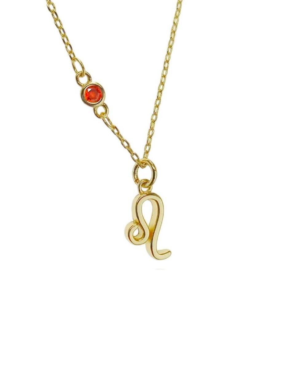 Collar Leo Zvezda de chapa de oro amarillo de 18k corte Signos zodiacales.