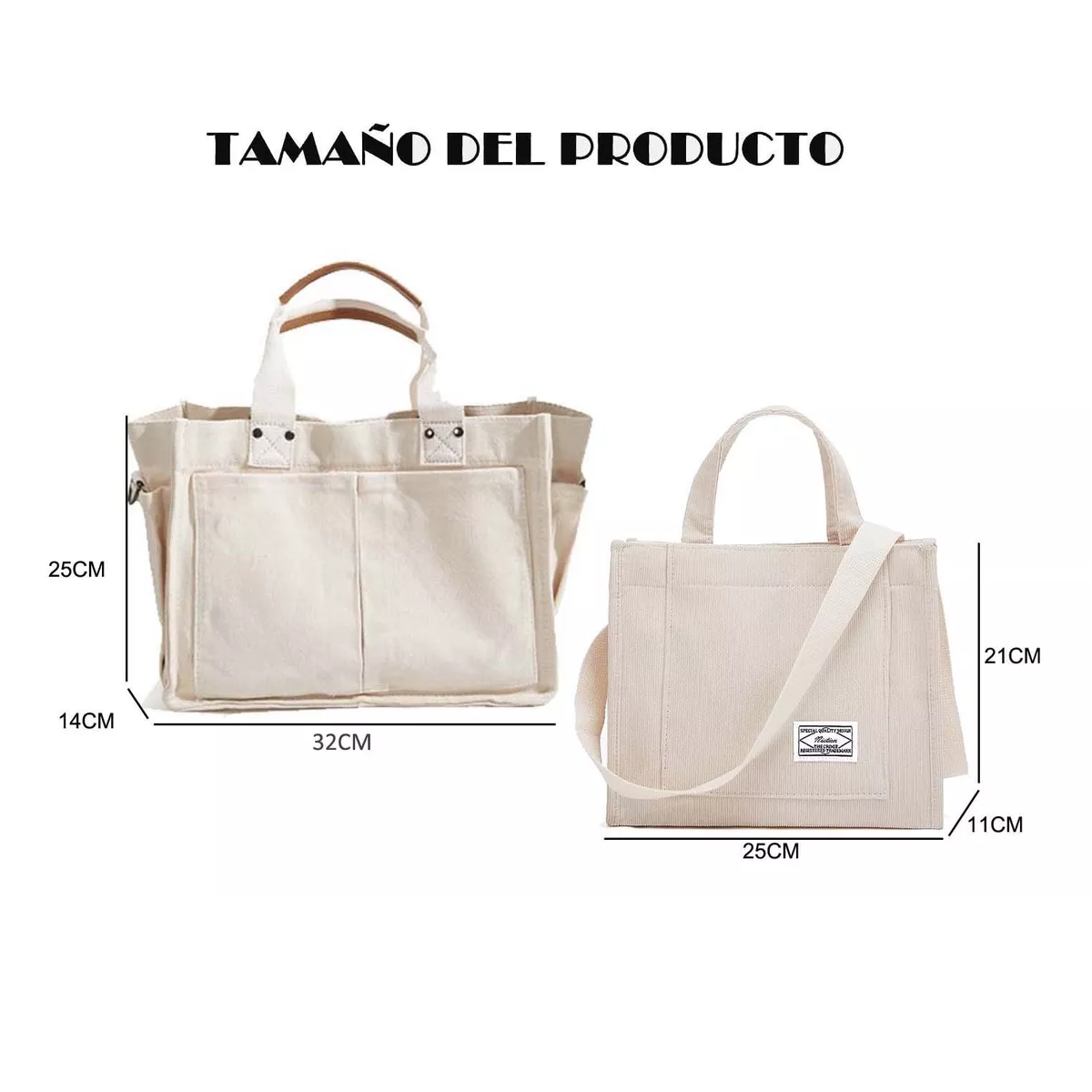2 Uds Bolsas De Hombro De Lona Mensajero Cartera Para Mujer.