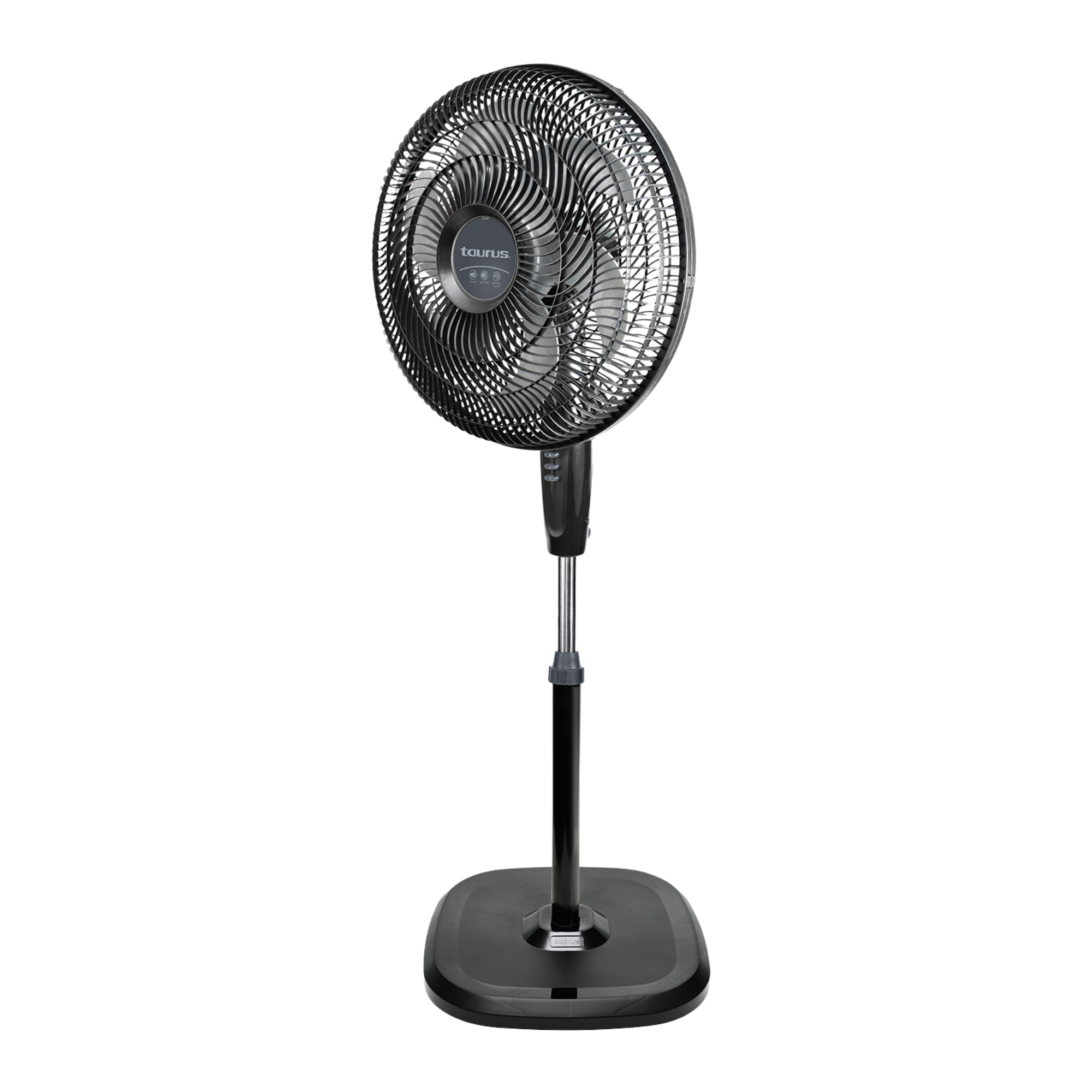 Ventilador de Pedestal/Mesa/Pared de 18'' Taurus ECOJET Silent Power con 3 Velocidades y 6 Aspas, Negro