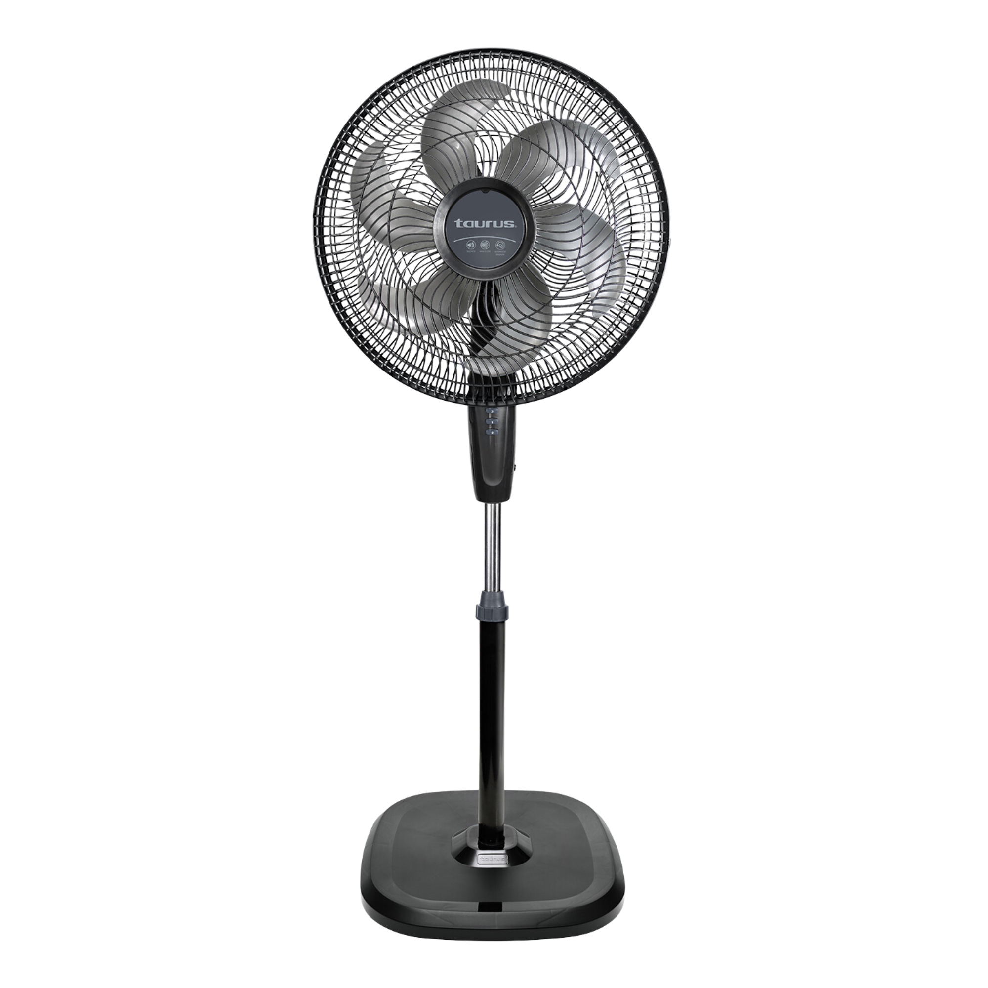 Ventilador de Pedestal/Mesa/Pared de 18'' Taurus ECOJET Silent Power con 3 Velocidades y 6 Aspas, Negro