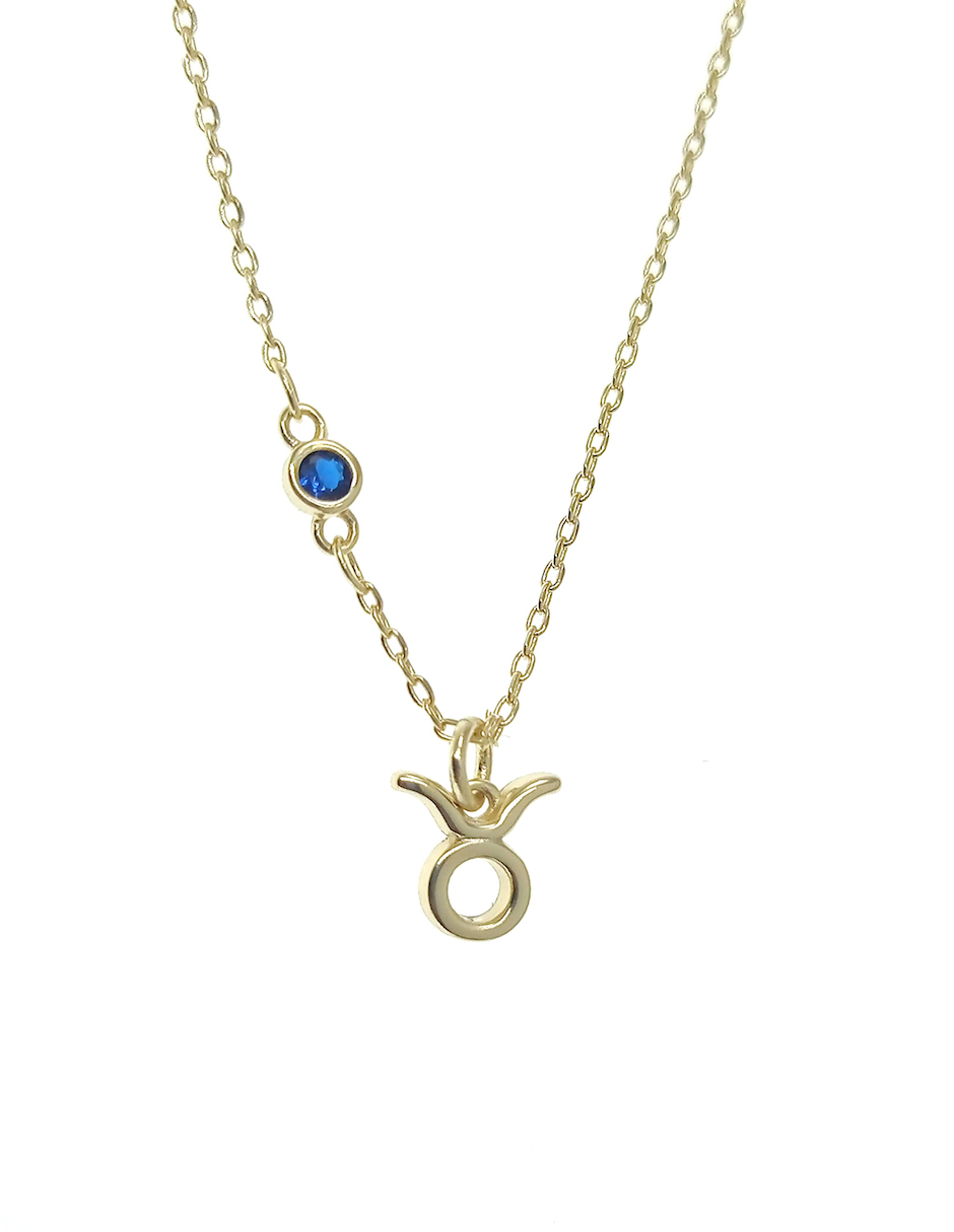 Collar Tauro Zvezda de chapa de oro amarillo de 18k corte Signos zodiacales.