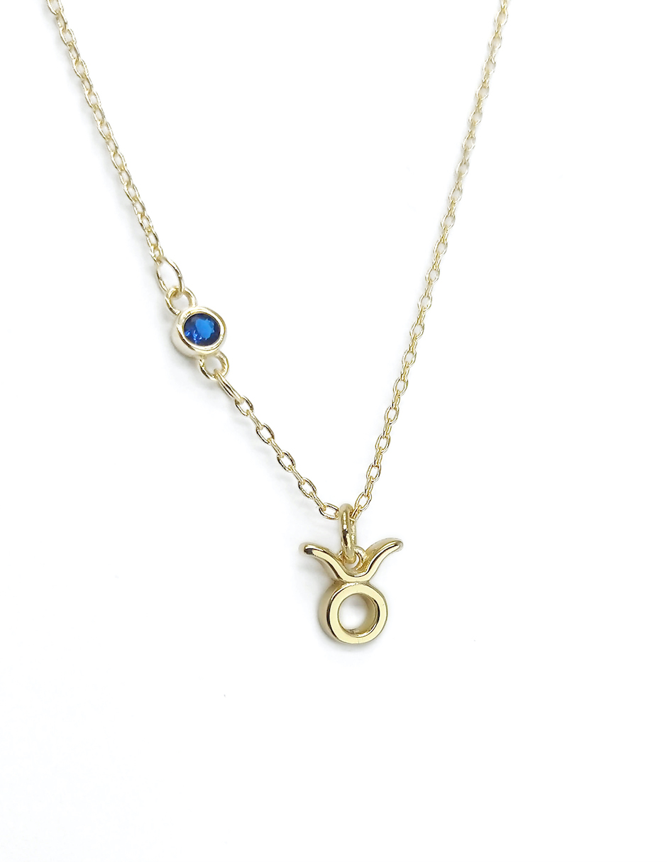 Collar Tauro Zvezda de chapa de oro amarillo de 18k corte Signos zodiacales.