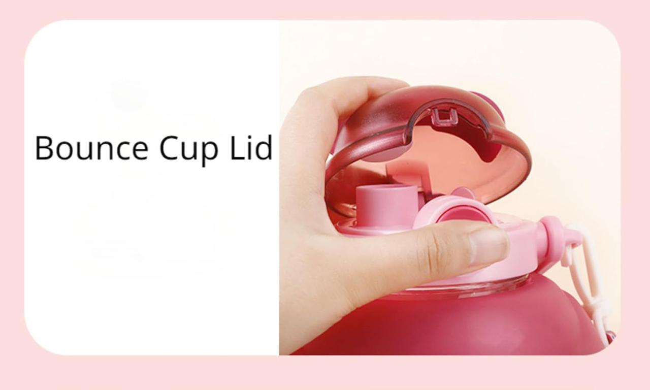 Botella Cantimplora para Niña Antiderrames con Popote entrenador De Plástico Diseño Oso 1150 Ml.