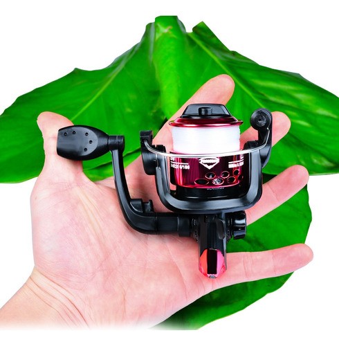 "2 Kits De Pesca 1.8m Caña Carrete Señuelo Accesorio Completo Rojo "