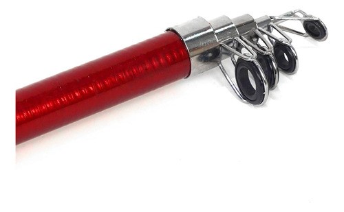 "2 Kits De Pesca 1.8m Caña Carrete Señuelo Accesorio Completo Rojo "