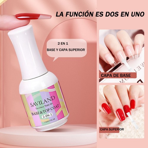 "Saviland Base Y Top Coat, Dip Activador De Polvo Paso #3 "