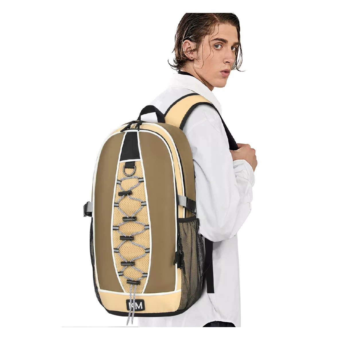 Mochila Para Laptop Portátil Impermeable Caqui.