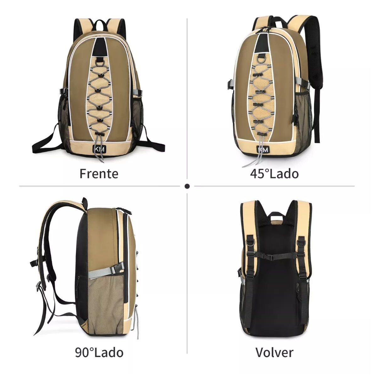 Mochila Para Laptop Portátil Impermeable Caqui.