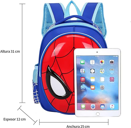 Mochila de Araña para Niños, Mochila para Niños Pequeños de 3 a 6 Años, Impermeable, Ligera.
