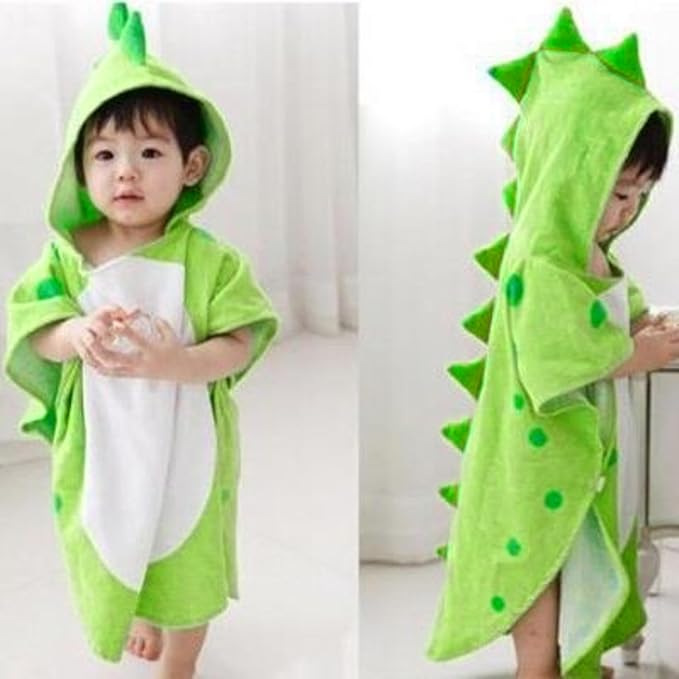 A Jogoi Toalla de Baño con Capucha para Niños Albornoz de Diseño Dinosaurio Poncho 100% Algodón Súper Suave y Absorbente Bata de Baño para Ducha Piscina Playa Camping.