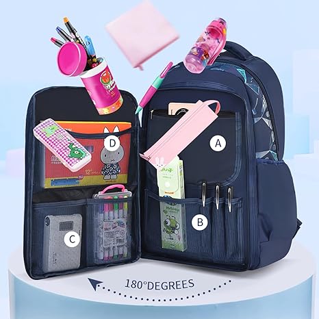 Mochila escolar KEBEIXUAN para niños estilo de puerta de refrigerador mochilas escolares con apertura mochilas para escuela secundaria primaria niños adolescentes.