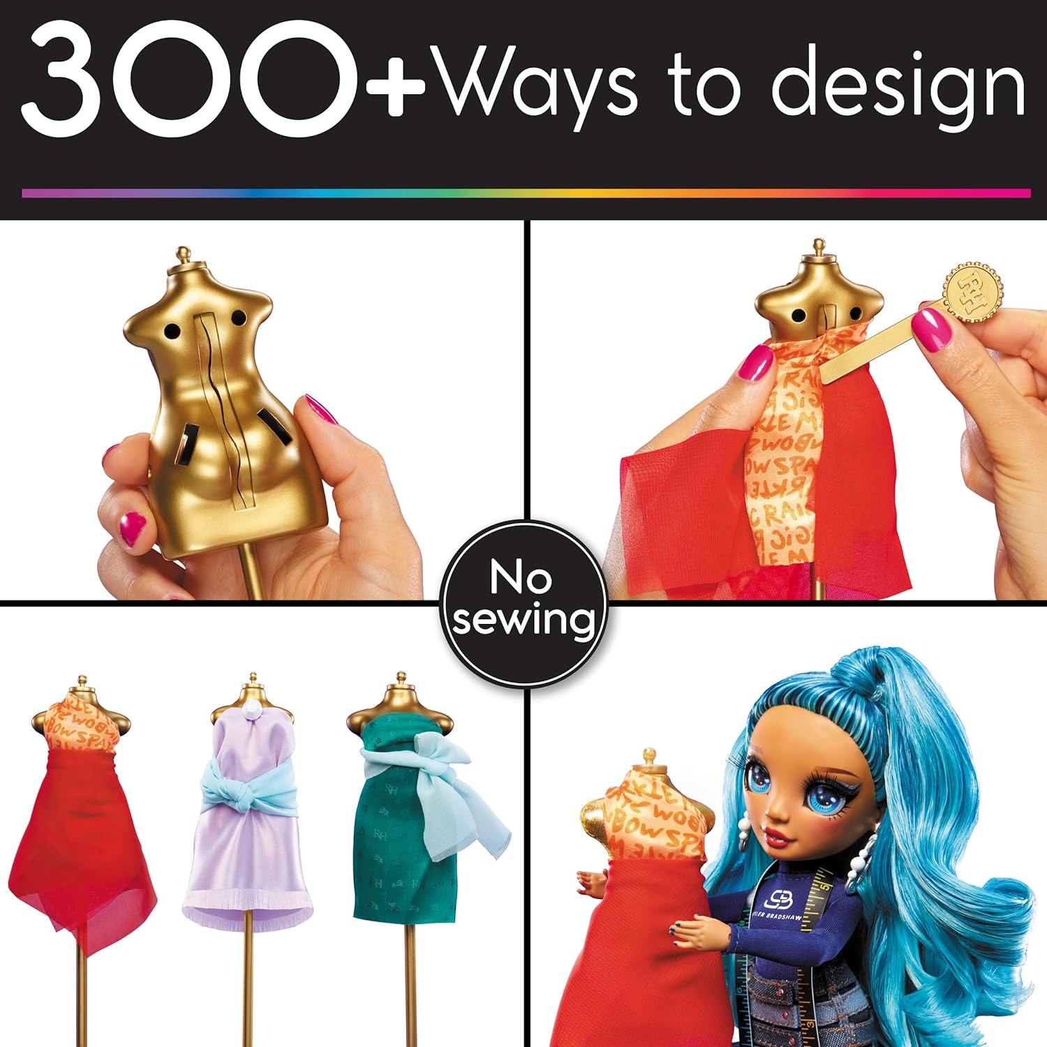 Dream & Design Fashion Studio Playset Muñeca Skyler Bradshaw Azul.