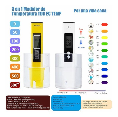 "Medidor Digital De Ph Para Suelo 3 En 1 amarillo y blanco  "