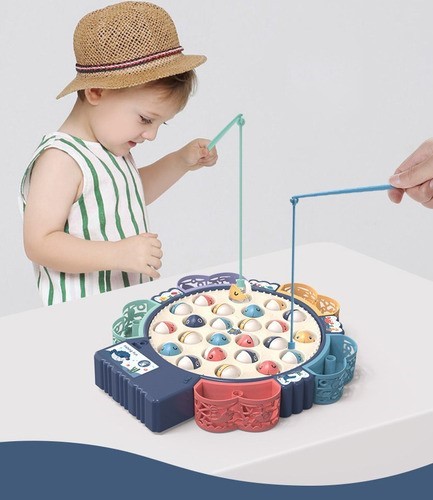 "Juguetes De Pesca Para Bebés Con Música 55 Magnetic Peces azul "