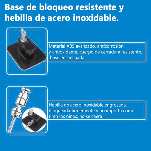 "Traba De Seguridad Con Llave Para Heladeraa, 4 Piezas blanco y negro "