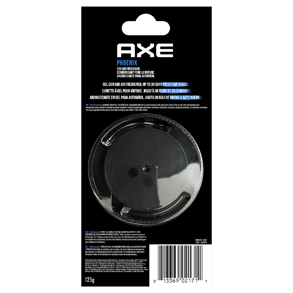 Aromatizante Auto AXE GEL Dark Phoenix aroma Menta y Romero.