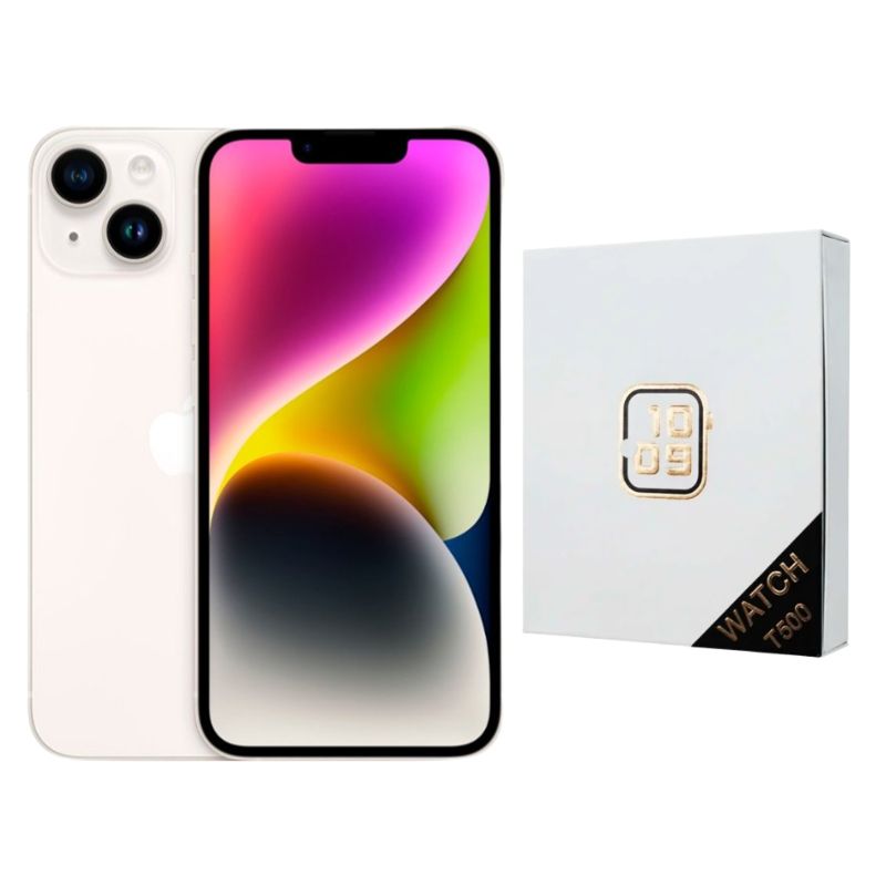 iPhone 14 Plus 128GB Blanco E-SIM Reacondicionado Grado A + Reloj Genérico.