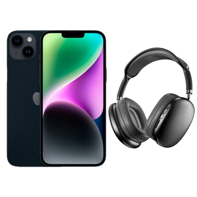 iPhone 14 128GB Negro CHIP Reacondicionado Grado A + Diadema Genérica.