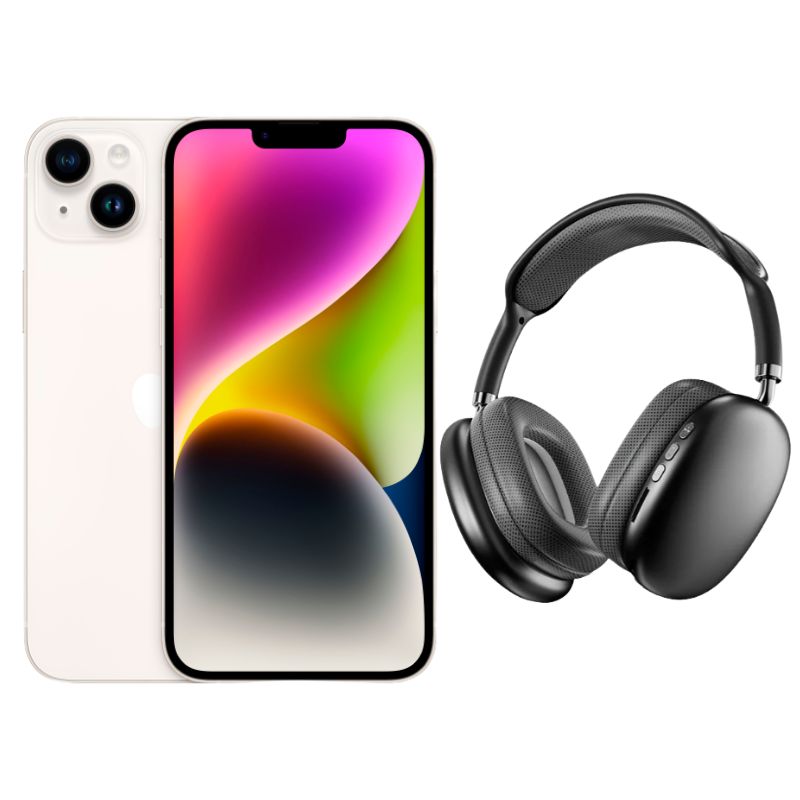 iPhone 14 128GB Blanco E-SIM Reacondicionado Grado A + Diadema Genérica.