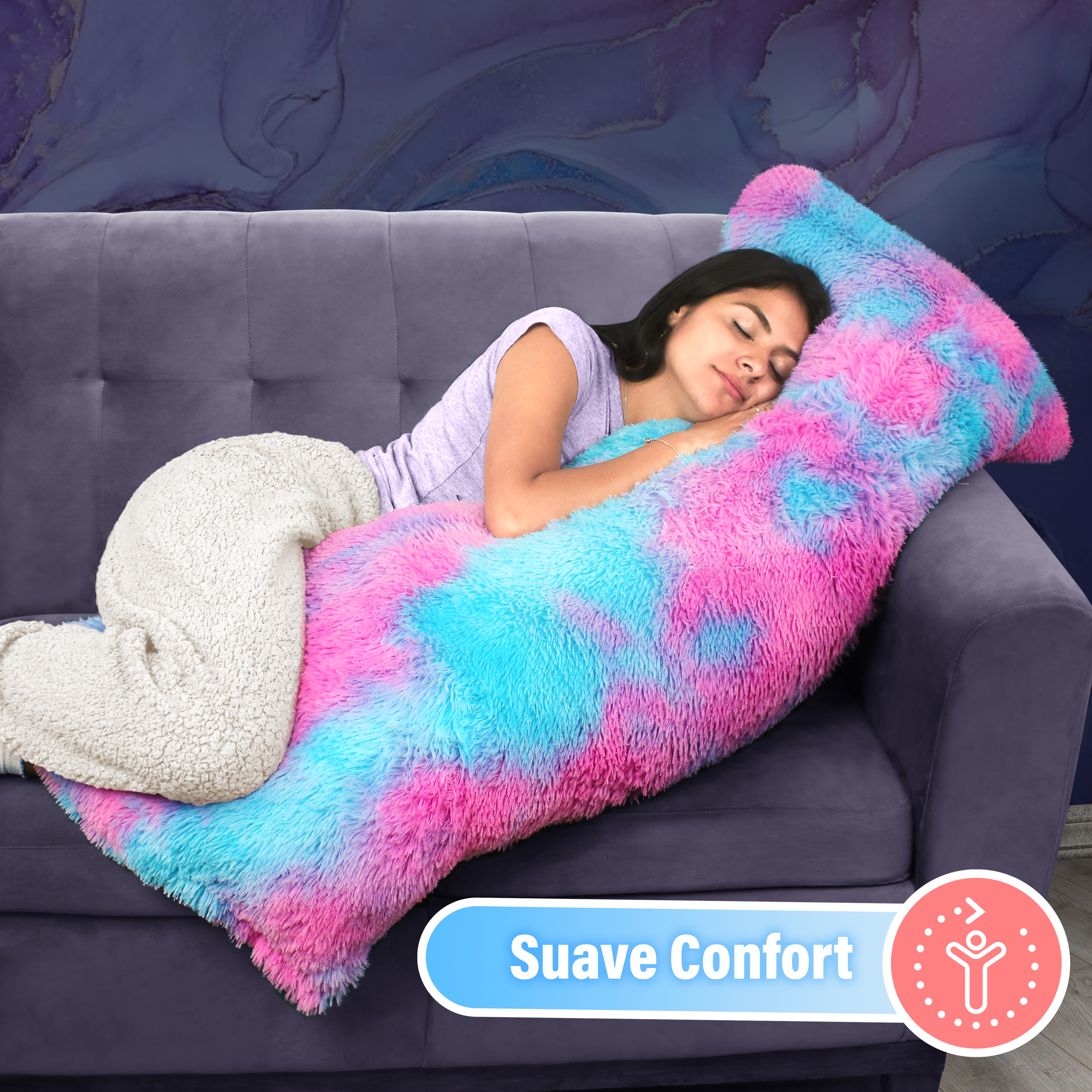 Almohada Abrazable Chicle, Extra Larga Cómoda Super suave.