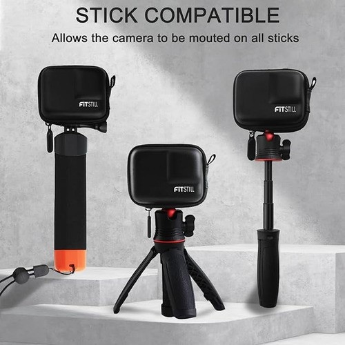"Funda Mini Pu Para Gopro Hero 12 11 10 9 8 7 6 5 Black Case negro  ".