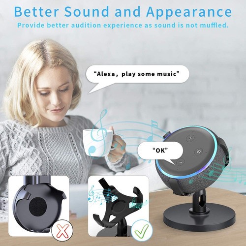 "Soporte De Escritorio Ajustable 360° Para Echo Dot 3ª "
