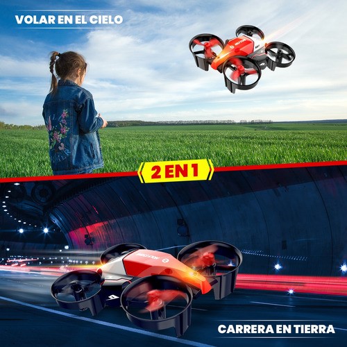 "Mini drone Holy Stone Beginnerr negro y rojo 2.4GHz 3 baterías ".