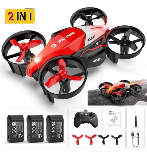 "Mini drone Holy Stone Beginnerr negro y rojo 2.4GHz 3 baterías ".