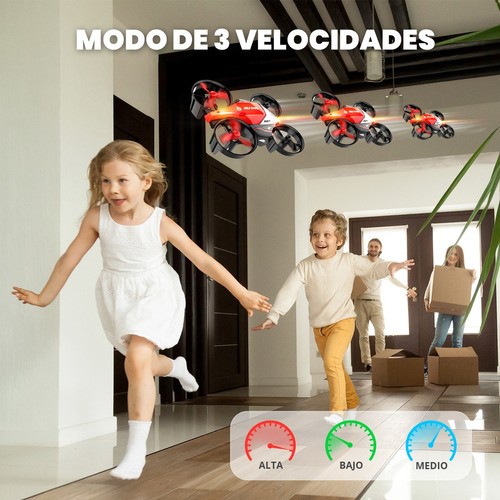 "Mini drone Holy Stone Beginnerr negro y rojo 2.4GHz 3 baterías ".