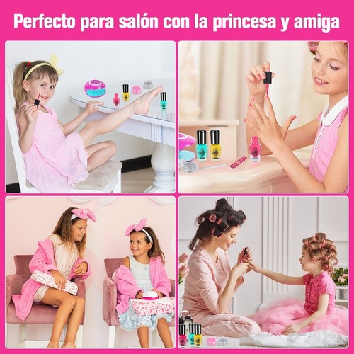 Kit De Maquillaje Belleza De Uñas Regalo Juguetes Para Niñas Rosa