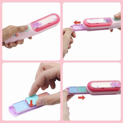 "Set De Cabello Tinte Temporal Juguete Plancha Mechas Niñas Rosa ".