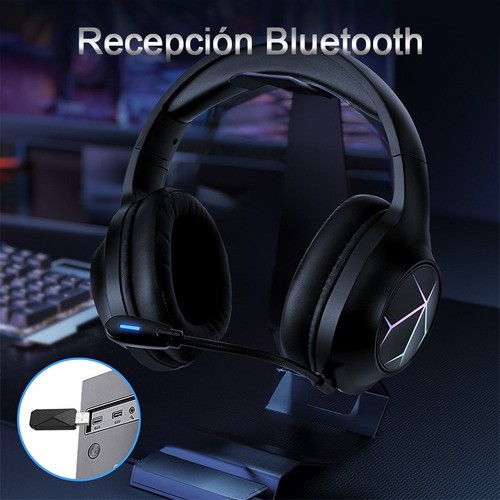 "Auriculares Gamer Diadema Inalámbricos Bluetooth Juegos 2.4g negros "