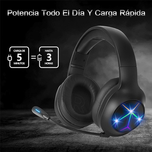 "Auriculares Gamer Diadema Inalámbricos Bluetooth Juegos 2.4g negros "