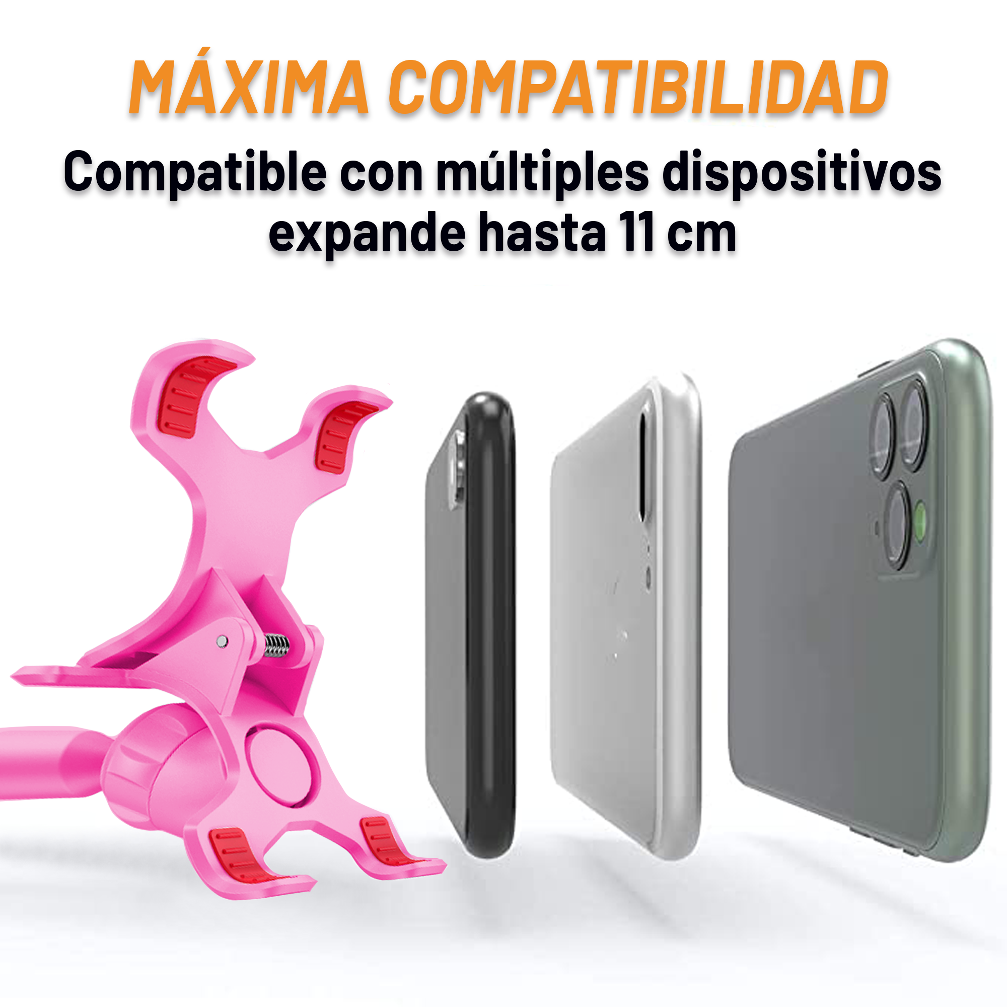Soporte para Celular Archy Brazo Flexible Universal Rotación 360 Mesa Escritorio Hogar Oficina con Ajuste Clip Pinza