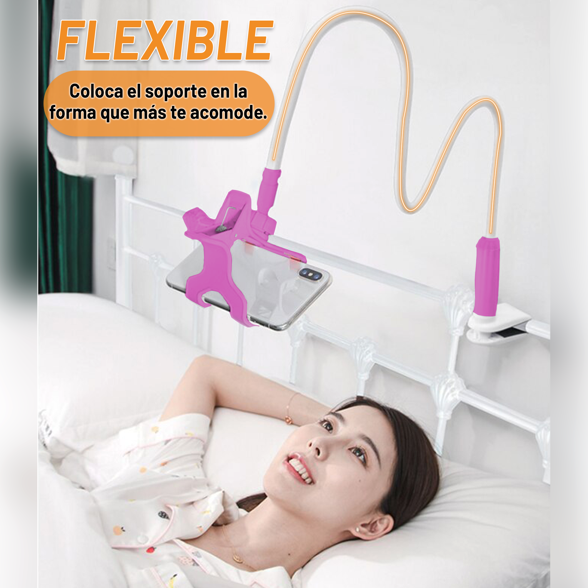 Soporte para Celular Archy Brazo Flexible Universal Rotación 360 Mesa Escritorio Hogar Oficina con Ajuste Clip Pinza