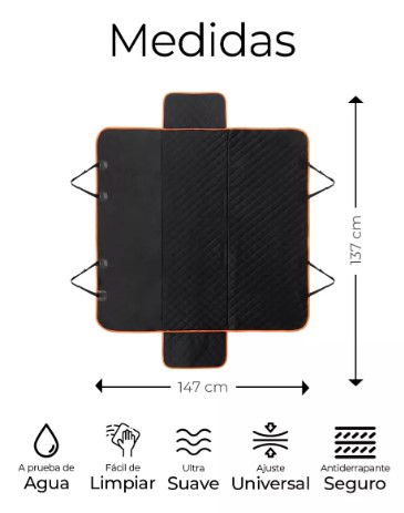 Funda Impermeable Coche Cubre Asiento Mascota Auto Perro T