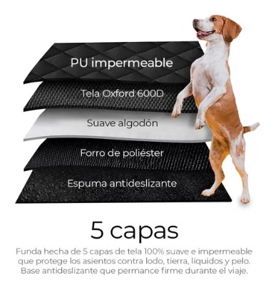 Funda Impermeable Coche Cubre Asiento Mascota Auto Perro T