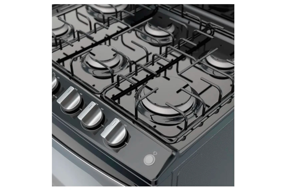  ESTUFA 30P DE PISO GAS LP 6 QUEMADORES NEGRO WHIRLPOOL.