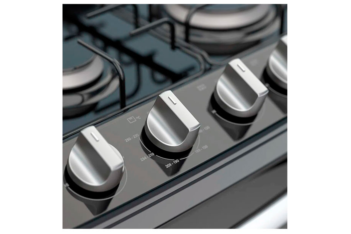  ESTUFA 30P DE PISO GAS LP 6 QUEMADORES NEGRO WHIRLPOOL.