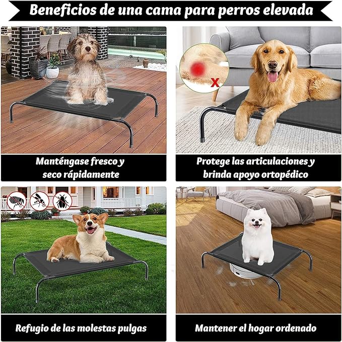 Wodoso Cama Elevada para Perro,Cama para Perro,con Malla Lavable y Transpirable, Pies de Goma Antideslizantes,