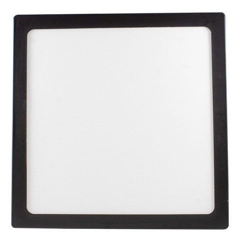 "Lampara Led Sobreponer Negro Cuadrado 18w Luz Blanca Fria "