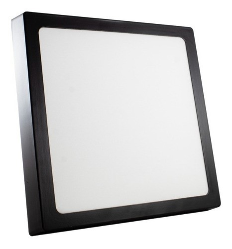 "Lampara Led Sobreponer Negro Cuadrado 18w Luz Blanca Fria "