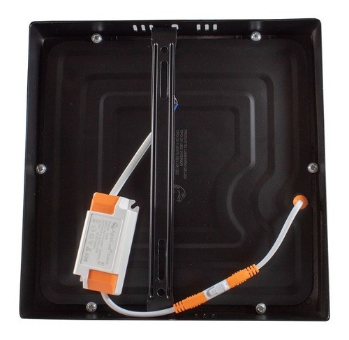 "Lampara Led Sobreponer Negro Cuadrado 18w Luz Blanca Fria "