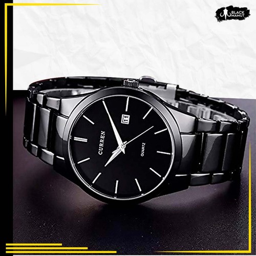 "Reloj Curren Hombre Análogo Fechador Cuarzo Acero Ejecutivo Color de la correa Negro ".