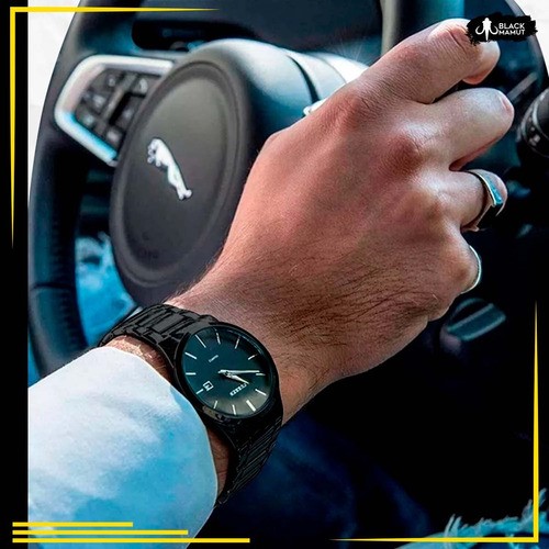 "Reloj Curren Hombre Análogo Fechador Cuarzo Acero Ejecutivo Color de la correa Negro ".