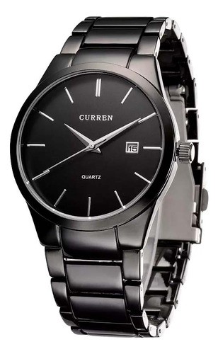 "Reloj Curren Hombre Análogo Fechador Cuarzo Acero Ejecutivo Color de la correa Negro ".
